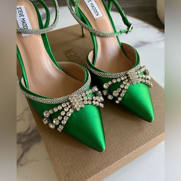 Steve Madden Lakelyn Ankle Strap Sandal, Green, Size‎ 8.5 - Picture 2 of 10